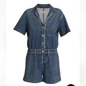 Rag & Bone Miramar Denim Cotton Romper Blue Women’s Size XS